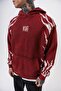 Men's War Printed Washable Hooded Oversize Hoodie Burgundy - 4