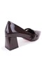 Dza07-129604 Brown Patent Leather Classic Heeled Women's Shoes - 4