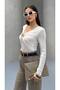 Blouse with Chest Brooch Detail - 3