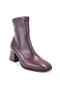 Dza07-1277101 Brown Classic Heeled Women's Boots