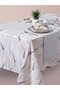 Cotton Box Runner Panama Tablecloth Set Diamante Gray 180 X 230 cm