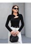 Women's Buckle Detailed Low-Cut Blouse - 3