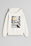 Halloween Halloween Printed Ecru Girls Boys Hooded Sweatshirt