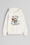 Halloween Halloween Printed Ecru Girls Boys Hooded Sweatshirt