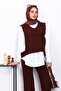 Burgundy Shirt Three-Piece Knitwear Set - 3