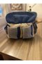 Handmade Messenger Bag – Navy Blue & Beige, Sophisticated Style with an Artistic Touch - 6