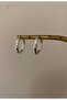 Xuping Mini Stone Detail Oval Silver Hoop Earrings