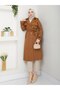 Women's Lined Trench Coat with Button Detail on the Back