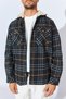 Winter Plaid Jacket with Faux Fur Collar - Anthracite |   Ee100341476 - 4