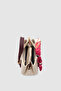 Coris Scarf Handle Mini Size Crossbody Bag Cream-Burgundy - 5