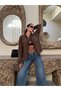 Fringed Brown Knitwear Seasonal Trend Cardigan - 2