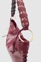 Rosua Tassel and Lace Detailed Ringed Hobo Shoulder Bag Burgundy - 6