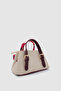 Coris Scarf Handle Mini Size Crossbody Bag Cream-Burgundy - 3