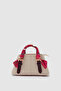 Coris Scarf Handle Mini Size Crossbody Bag Cream-Burgundy