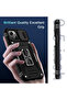 BAHAHOUSES Case for iPhone 15 with Slide Camera Cover, Rotated Ring Kickstand Military Grade - 4