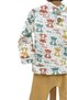 Teddy Bear Multi-Colored Ribbed Top & Bottom 2-Piece Baby Pajama Set - 2