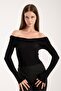 Women's Wide Neckline Off-The-Shoulder Viscose Blouse – Stretchy, Long Sleeve, Slim Fit 3013