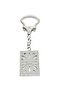 Ataturk Silhouette Silver Keychain on a Rectangular Shape Surrounded by White Light - 2