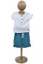 Buttoned White Shirt and Blue Shorts 2-Piece Muslin Baby Boy Set - 3