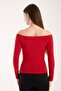Women's Long Sleeve Wide Neckline Stretchy Blouse – Modern and Elegant 3007 - 3
