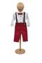 Patterned Shirt, Red Pants, Bow Tie and Suspender 4-Piece Baby Boy & Kids Set - 4