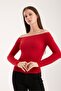 Women's Long Sleeve Wide Neckline Stretchy Blouse – Modern and Elegant 3007