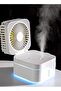 مروحة طاولة صغيرة، مروحة مكتب USB، مروحة قابلة لإعادة الشحن عبر USB، مروحة شخصية، مع وظيفة مرطب الضباب - 7