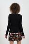 Black Long Sleeve Drop Neck Blouse - 4