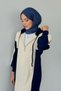 Samira Hooded Sports Knitwear Dress Navy Blue - 3