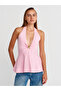 10787 Halter Neck Peplum Knitwear Blouse
