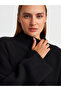 10817 Soft Textured Batwing Sleeve Knit Sweater-Black - 3