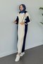 Samira Hooded Sports Knitwear Dress Navy Blue - 2