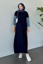 Navy Blue Leyal Knitwear Dress