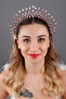 Lyra Elegant Leafy Crystal Bridal Crown Wedding Engagement Henna Nikah Princess Hair Accessory - 2