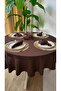 Royal Brown Round Tablecloth (Napkins Not Included) - 4