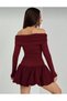 Women's Madonna Collar Balloon Skirt Mini Dress - 5