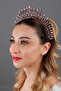 Lyra Elegant Leafy Crystal Bridal Crown Wedding Engagement Henna Nikah Princess Hair Accessory - 4