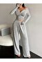 Women's Gray Baggy Oversized Plus Size Sportswear Quality Loose Fit Stretchy Comfortable Fabric Sweatpants 2209 - 3