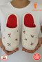 Cherry Embroidered Fluffy House Slippers Dowry Slippers Non-Slip Sole Lightweight Soft Sole