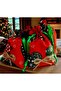 Christmas Themed Heart, Deer and Snowflake Fabric Gift Bag – Red Green 12X17 cm - 8