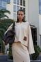 Women's Butter V-Neck Hooded Slit Skirt Thessaloniki Set - 5
