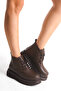 Skin High Sole Lace-Up Women's Short Bitter Brown Boots Bootie - 6
