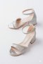 Girl's Silver Non-Slip Sole Heeled Evening Dress Shoes - 2