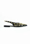 Aurora Women's Gold Detailed Pointed Toe Open Back Ballerinas - 5