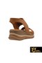 Women's Camel Genuine Leather Sandals 505320023-1 - 5