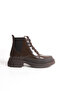 Natalia Brown Women's New Season Flat Lace-Up Elastic Daily Comfortable Fit Boots - 7