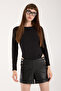 Women's Circular Neck Long Sleeve Snap Button/Zibin Body Suit - 5