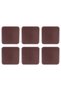 Coasters, Set of 6, Desktop Square Cup Coaster, Vegan Faux Leather, 11X11 Cm., Burgundy - 4