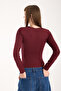 Women's Circular Neck Long Sleeve Snap Button/Zibin Body Suit - 8
