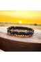 Tiger's Eye and Onyx Natural Stone and Steel Rope Men's Bracelet 31832B18D2 - 2